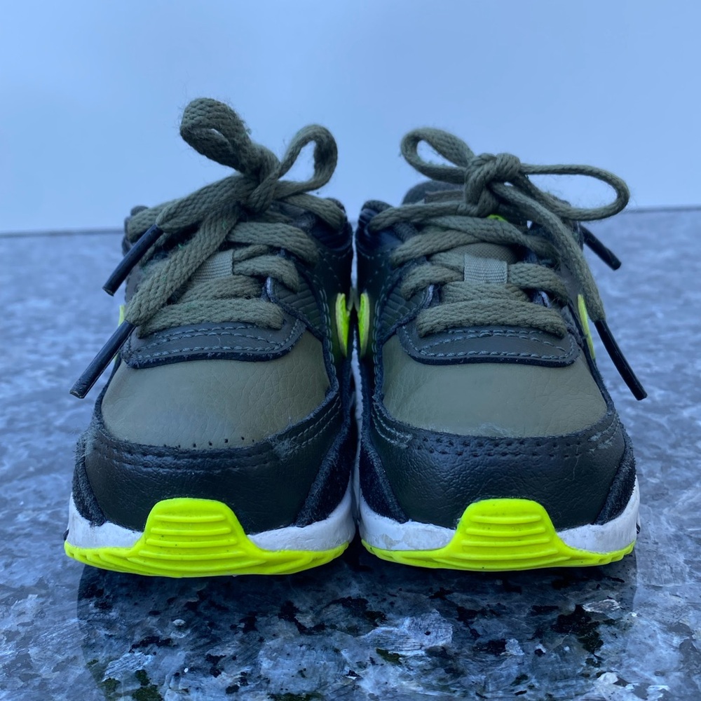 Toddler's Nike Air Max 90 LTR Medium Olive/Volt-Black (DV3609 200) Size 5C. - Picture 3 of 8
